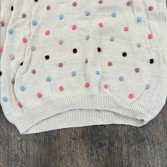 H&M Cream Pullover Sweater with Polka Dots and Long Sleeves - Picture 7 of 10
